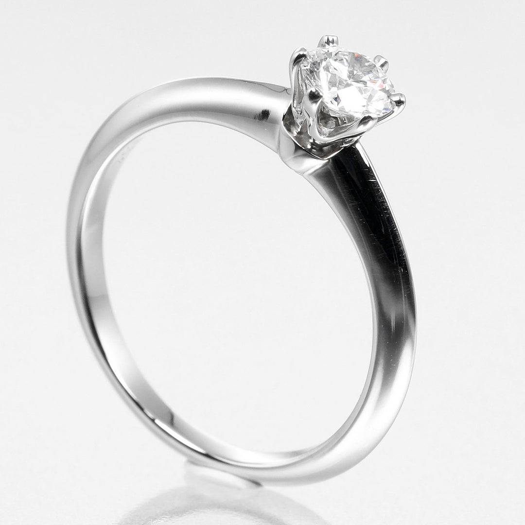 TIFFANY&Co. Ring 0.32ct VS2/E/GOOD Pt950Platinum, Diamond Silver Solitaire Women Used Authentic