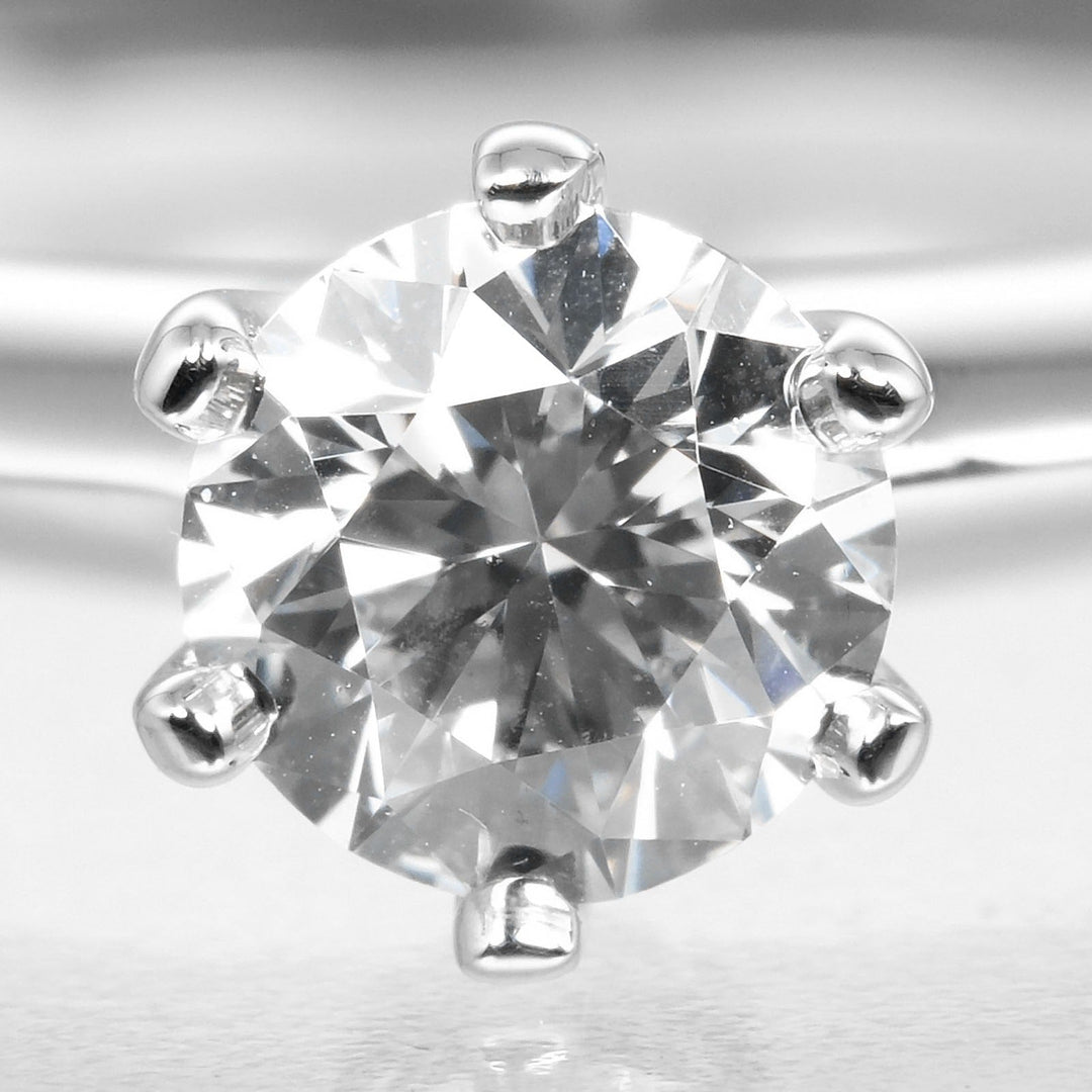 TIFFANY&Co. Ring 0.32ct VS2/E/GOOD Pt950Platinum, Diamond Silver Solitaire Women Used Authentic