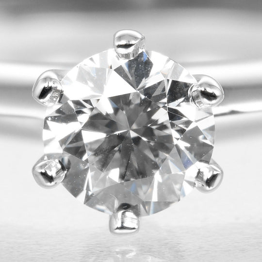 TIFFANY&Co. Ring 0.32ct VS2/E/GOOD Pt950Platinum, Diamond Silver Solitaire Women Used Authentic