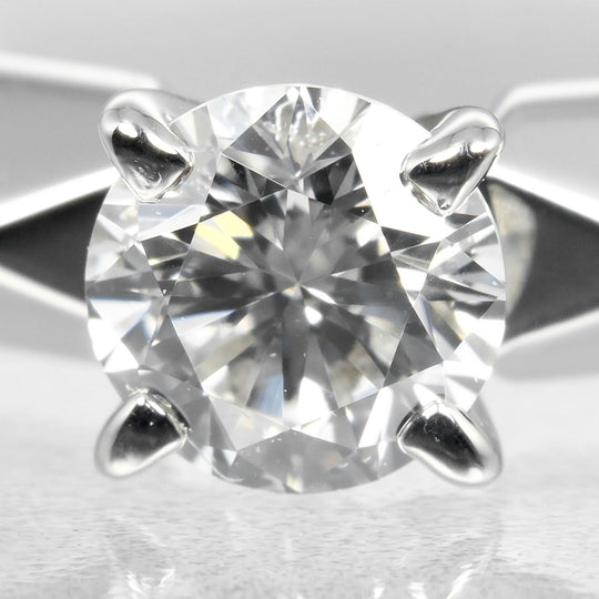 Boucheron Ring 0.21ct VVS1/E/VG Pt950Platinum, Diamond Silver Faceted Solitaire Women 46 Used Authentic