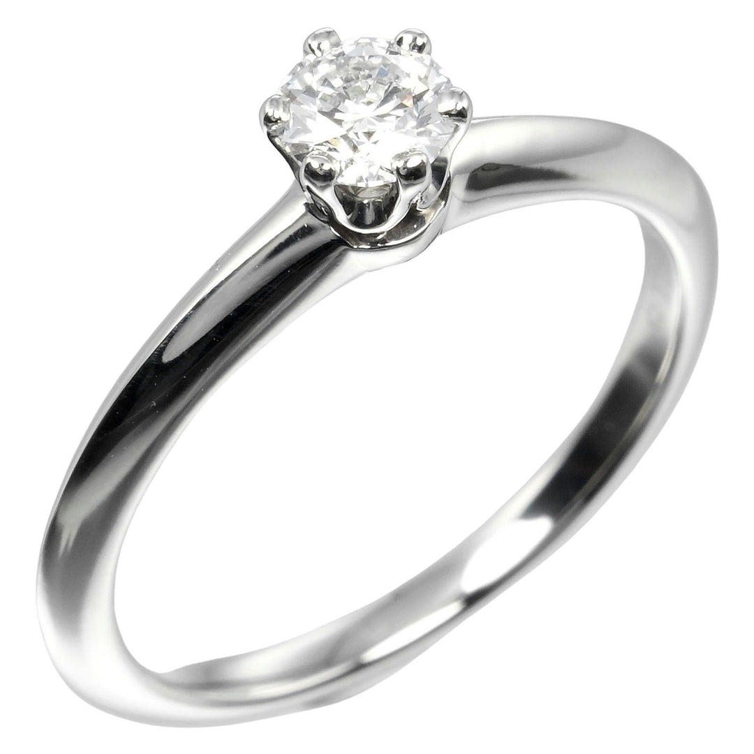 TIFFANY&Co. Ring 0.26ct Pt950Platinum, Diamond Silver Solitaire Women Used Authentic