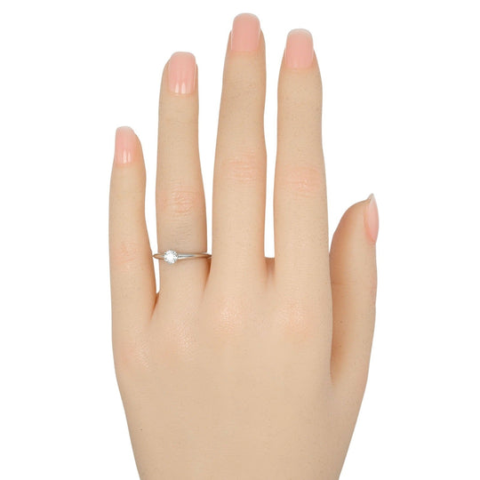 TIFFANY&Co. Ring 0.26ct Pt950Platinum, Diamond Silver Solitaire Women Used Authentic