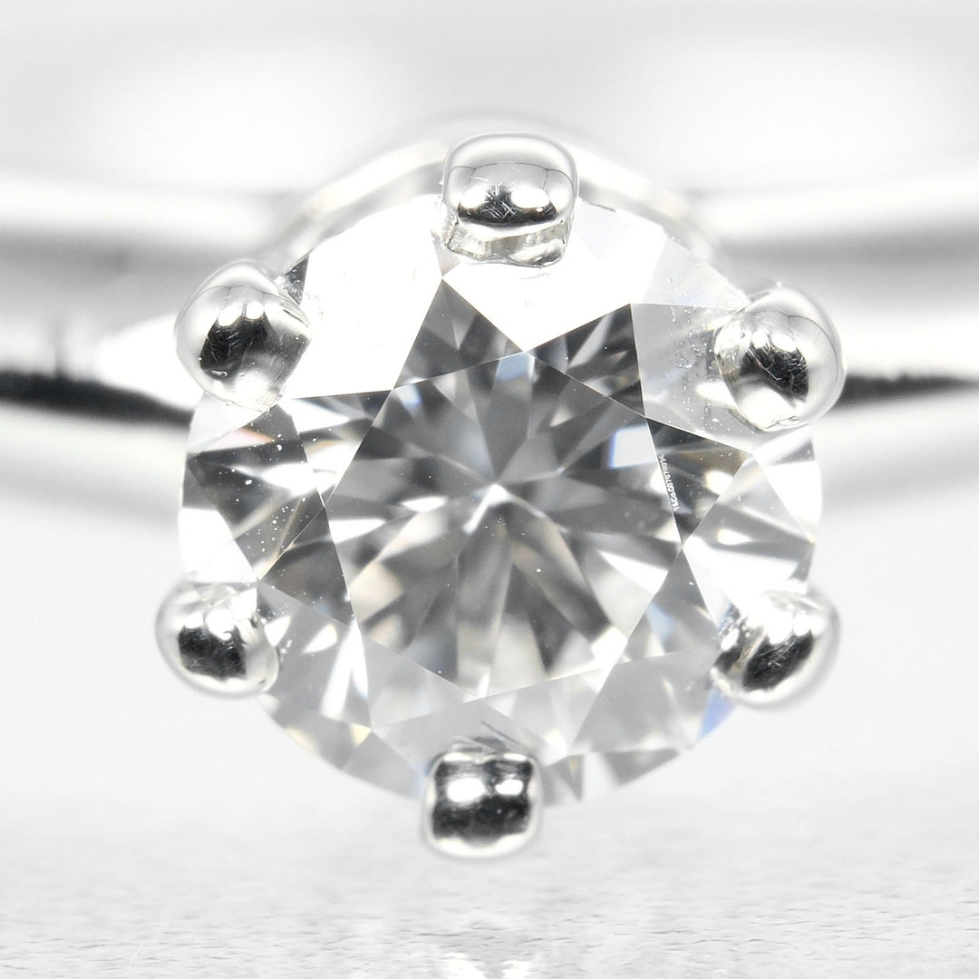 TIFFANY&Co. Ring 0.26ct Pt950Platinum, Diamond Silver Solitaire Women Used Authentic