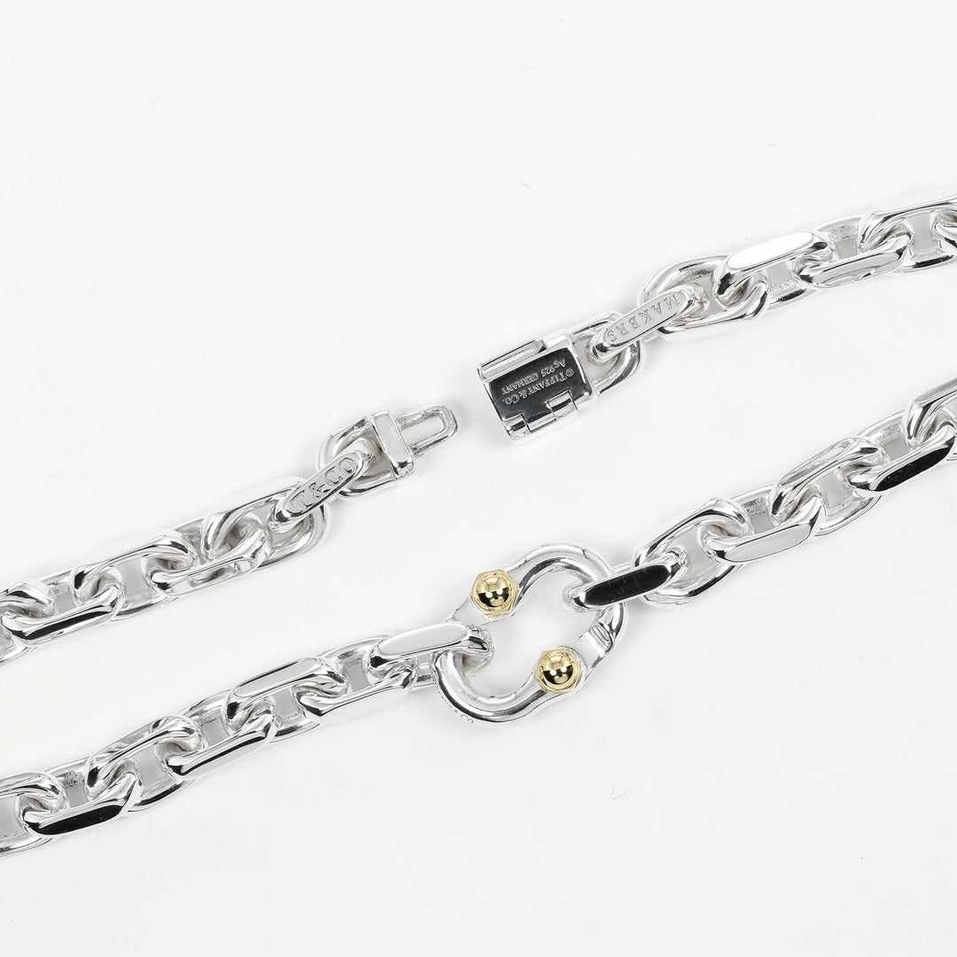 TIFFANY&Co. Necklace Silver925, K18 Yellow Gold Silver 1837 Makers Women Used Authentic