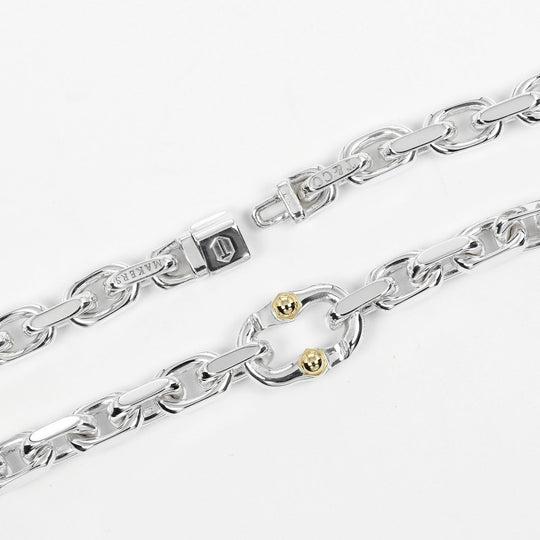 TIFFANY&Co. Necklace Silver925, K18 Yellow Gold Silver 1837 Makers Women Used Authentic