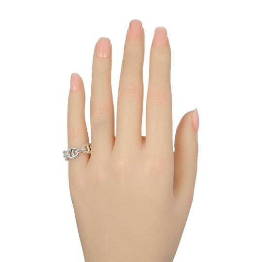 HERMES Ring Silver925 Silver Chene Dunkle Enchaine Women 50 Used Authentic