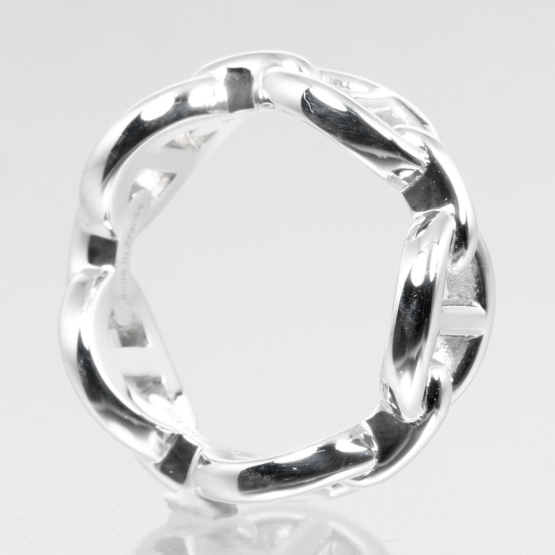 HERMES Ring Silver925 Silver Chene Dunkle Enchaine Women 50 Used Authentic