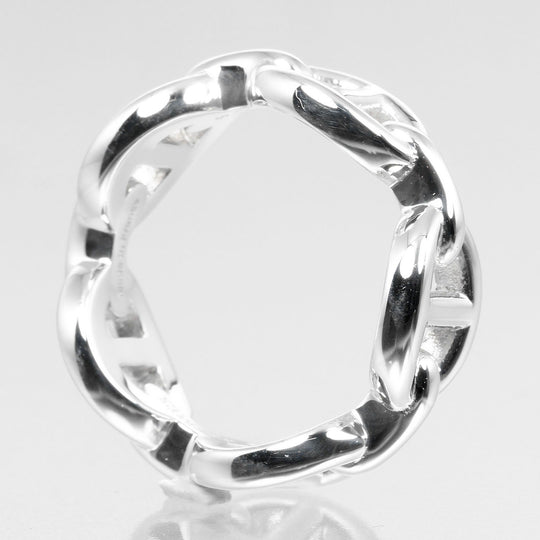 HERMES Ring Silver925 Silver Chene Dunkle Enchaine Women 50 Used Authentic