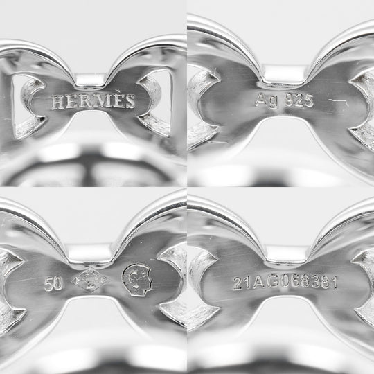 HERMES Ring Silver925 Silver Chene Dunkle Enchaine Women 50 Used Authentic