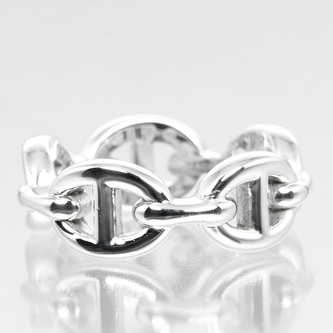 HERMES Ring Silver925 Silver Chene Dunkle Enchaine Women 50 Used Authentic