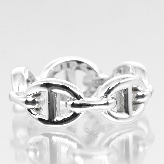HERMES Ring Silver925 Silver Chene Dunkle Enchaine Women 50 Used Authentic