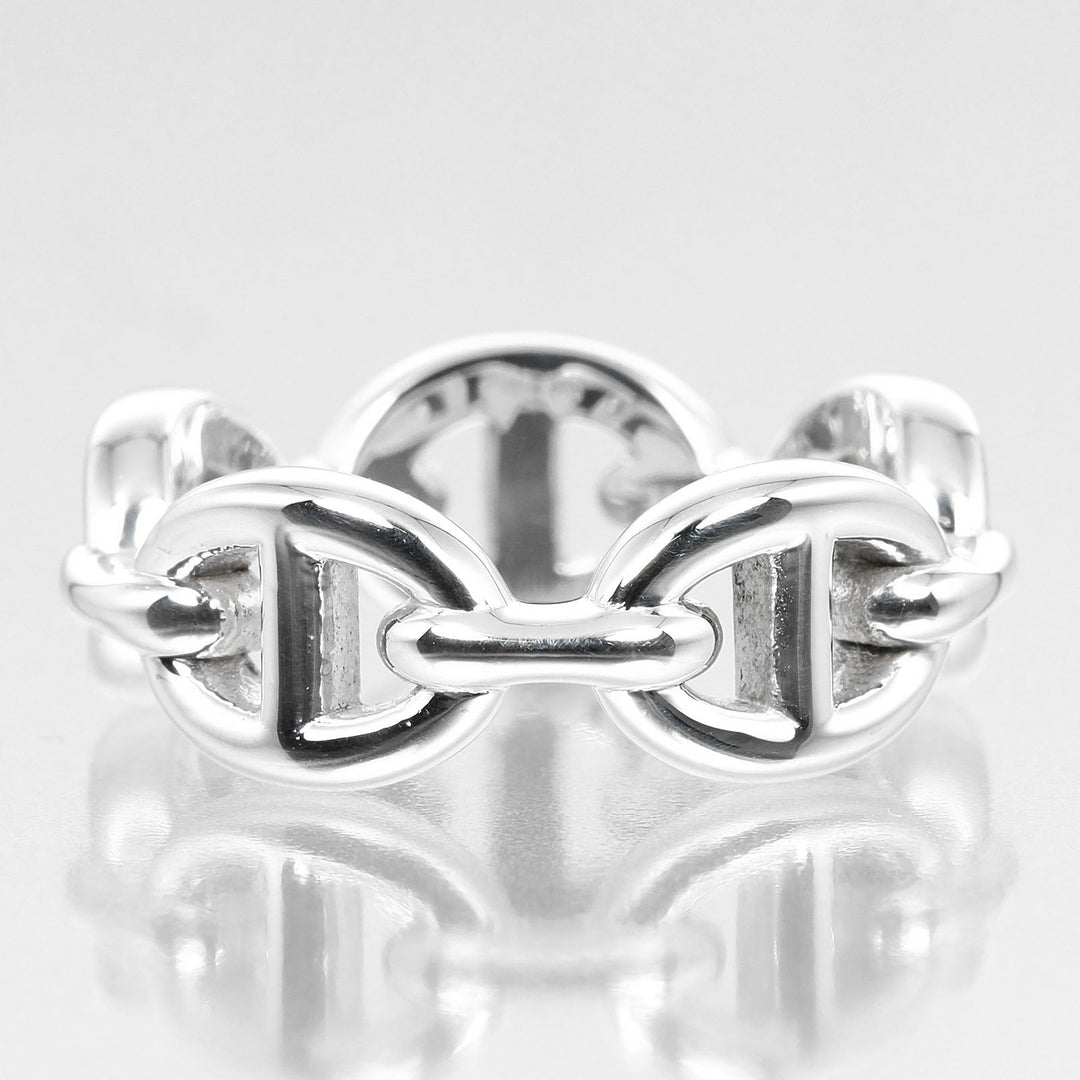 HERMES Ring Silver925 Silver Chene Dunkle Enchaine Women 50 Used Authentic