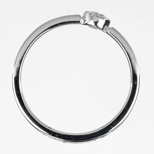 TIFFANY&Co. Ring K18 White Gold, Diamond Silver Atlas Narrow Women Used Authentic