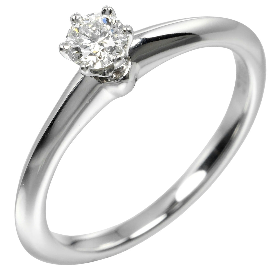 TIFFANY&Co. Ring 0.23ct Pt950Platinum, Diamond Silver Solitaire Women Used Authentic