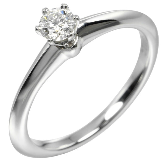 TIFFANY&Co. Ring 0.23ct Pt950Platinum, Diamond Silver Solitaire Women Used Authentic