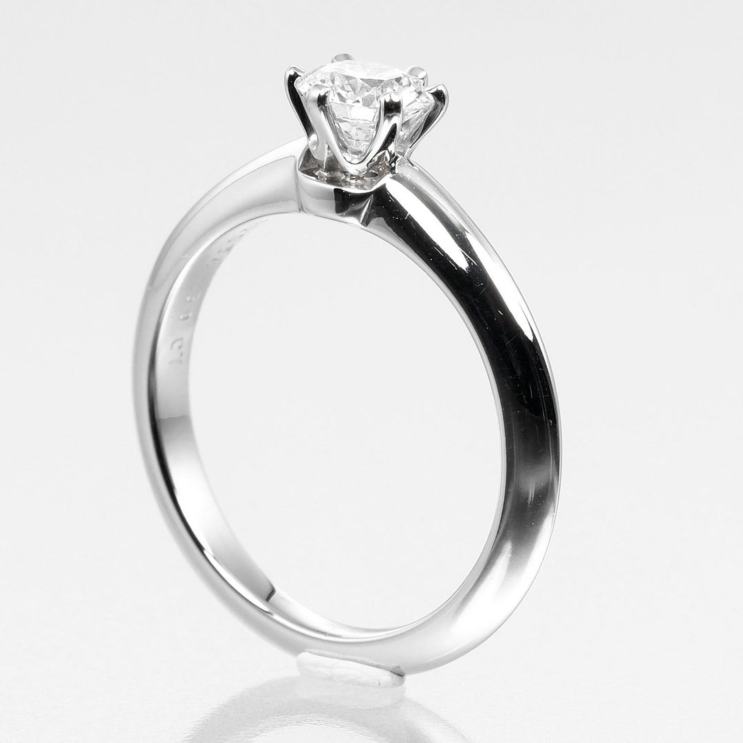 TIFFANY&Co. Ring 0.39ct VS1/E/GOOG Pt950Platinum, Diamond Silver Solitaire Women Used Authentic
