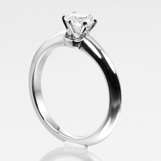 TIFFANY&Co. Ring 0.39ct VS1/E/GOOG Pt950Platinum, Diamond Silver Solitaire Women Used Authentic