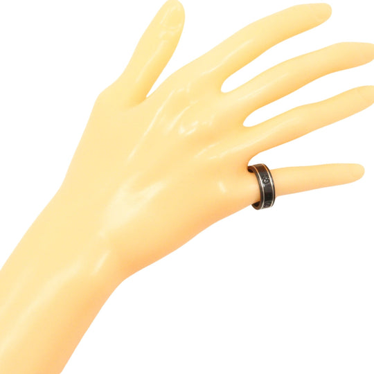 GUCCI Ring K18 White Gold, Corundum black Icon thin band unisex(Unisex) 15 Used Authentic