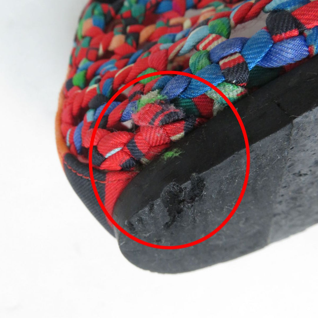 HERMES pumps silk multicolor Woven design Round toe 36