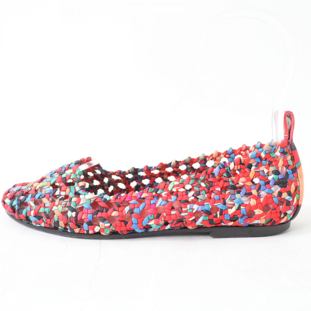 HERMES pumps silk multicolor Woven design Round toe 36