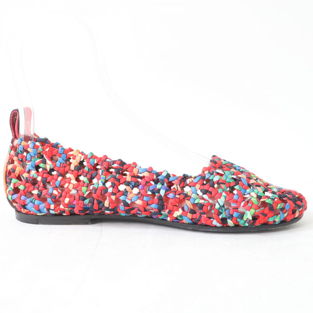 HERMES pumps silk multicolor Woven design Round toe 36