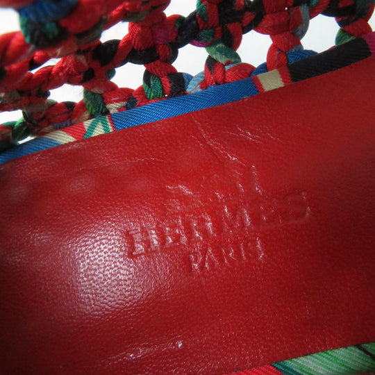 HERMES pumps silk multicolor Woven design Round toe 36