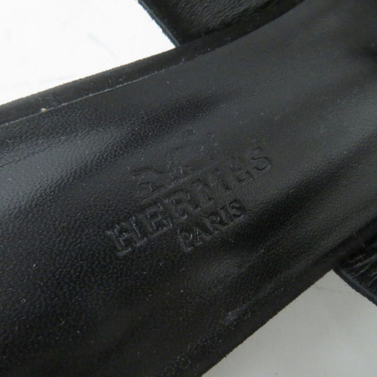 HERMES pumps Suede leather black 35