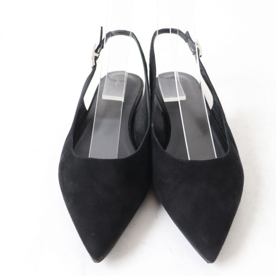 HERMES pumps Suede leather black 35