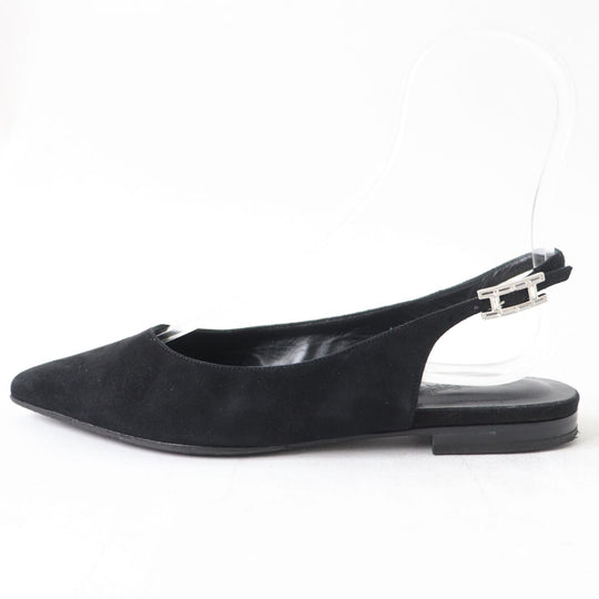 HERMES pumps Suede leather black 35