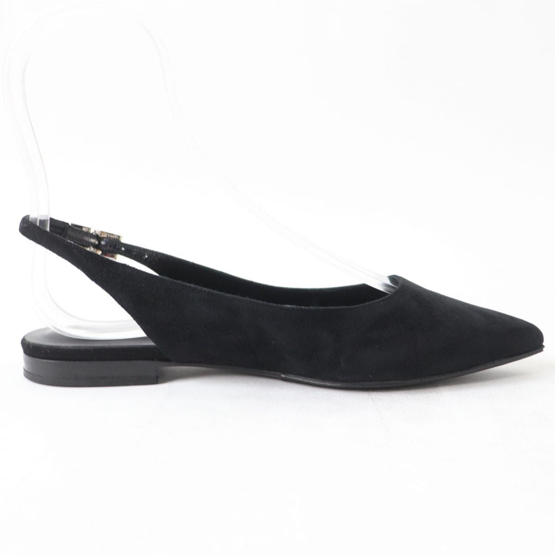 HERMES pumps Suede leather black 35