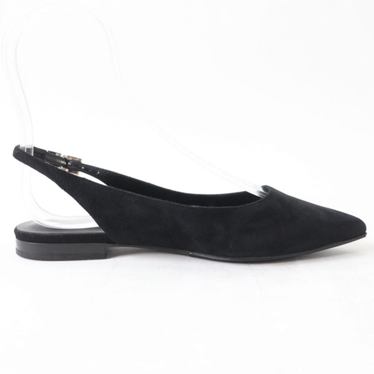 HERMES pumps Suede leather black 35