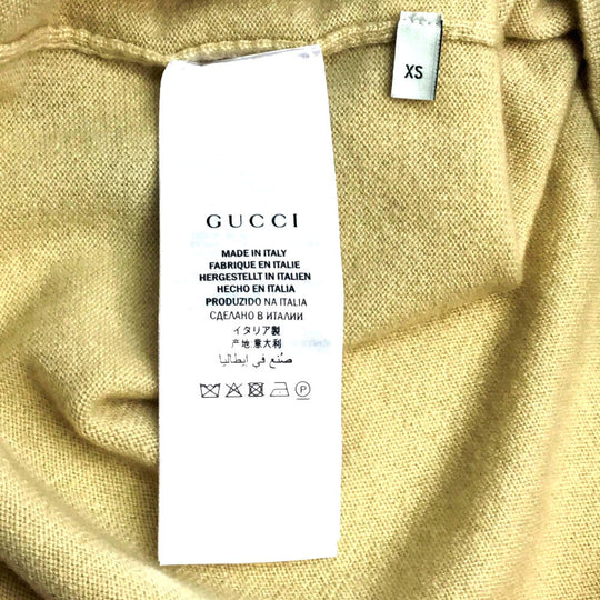 GUCCI Short sleeve T-shirt 501400 cashmere beige ribbon Women XS Used Authentic