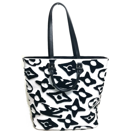LOUIS VUITTON Tote Bag M45567 Coated canvas White / black Tufted monogram LVXUF Hippo unisex(Unisex) Used Authentic