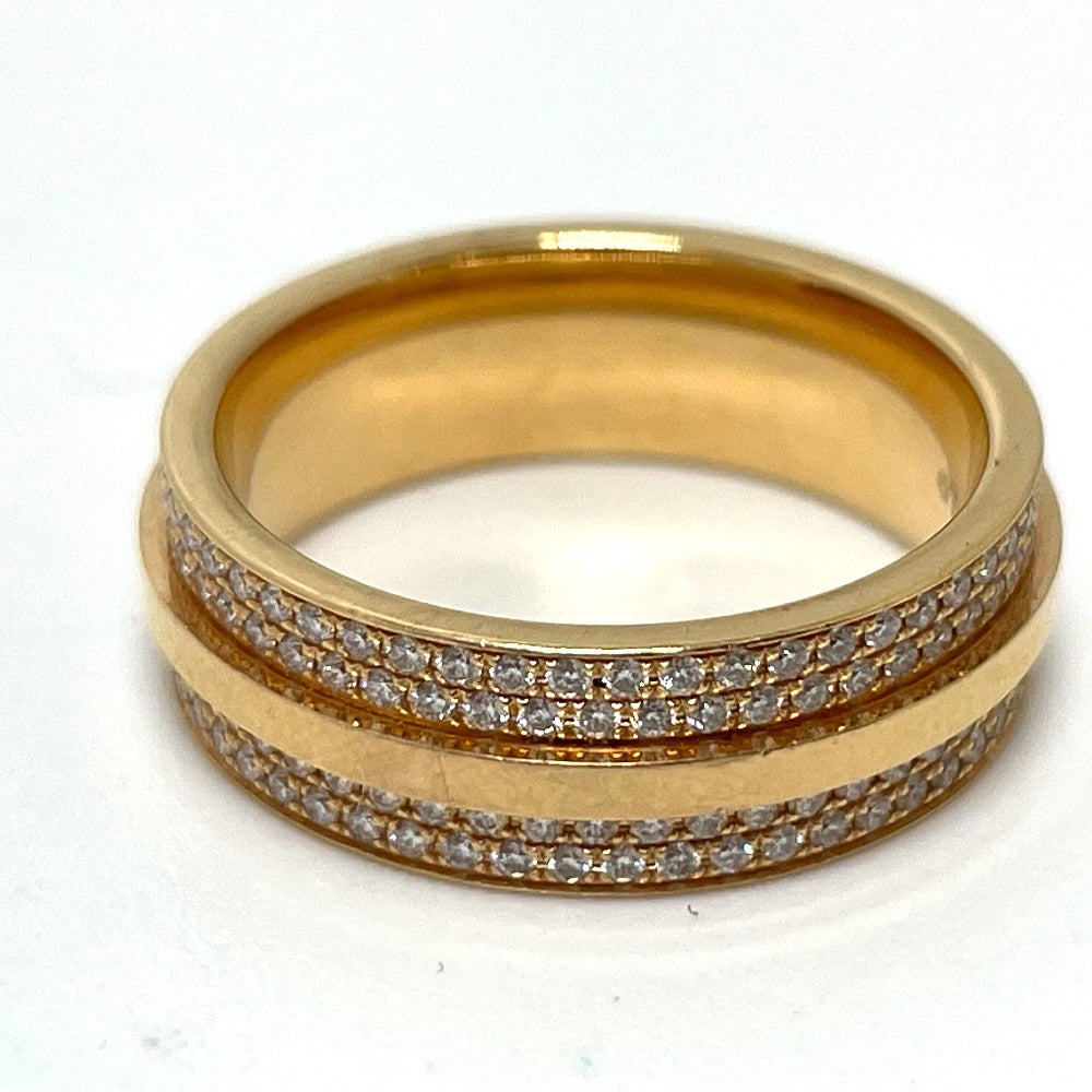 TIFFANY&Co. Ring 750PG(K18PG), Diamond gold T TWO wide Women Used Authentic
