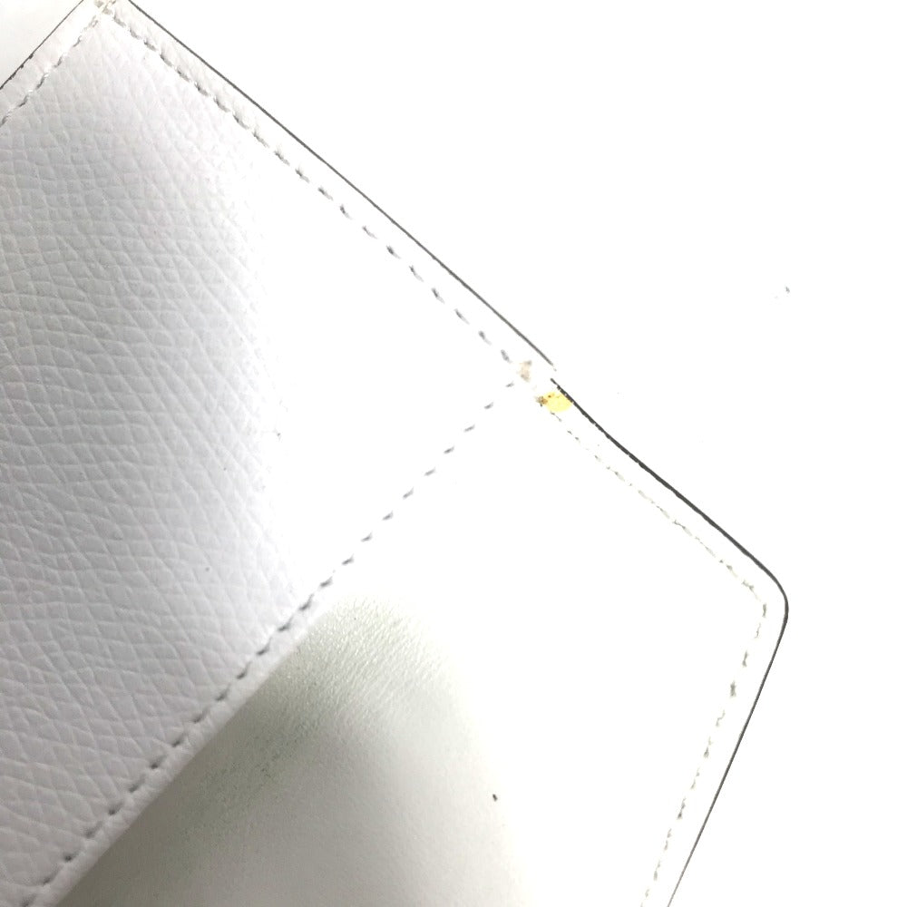 FENDI Trifold wallet 8M0395 leather white logo mini compact wallet Women Used Authentic