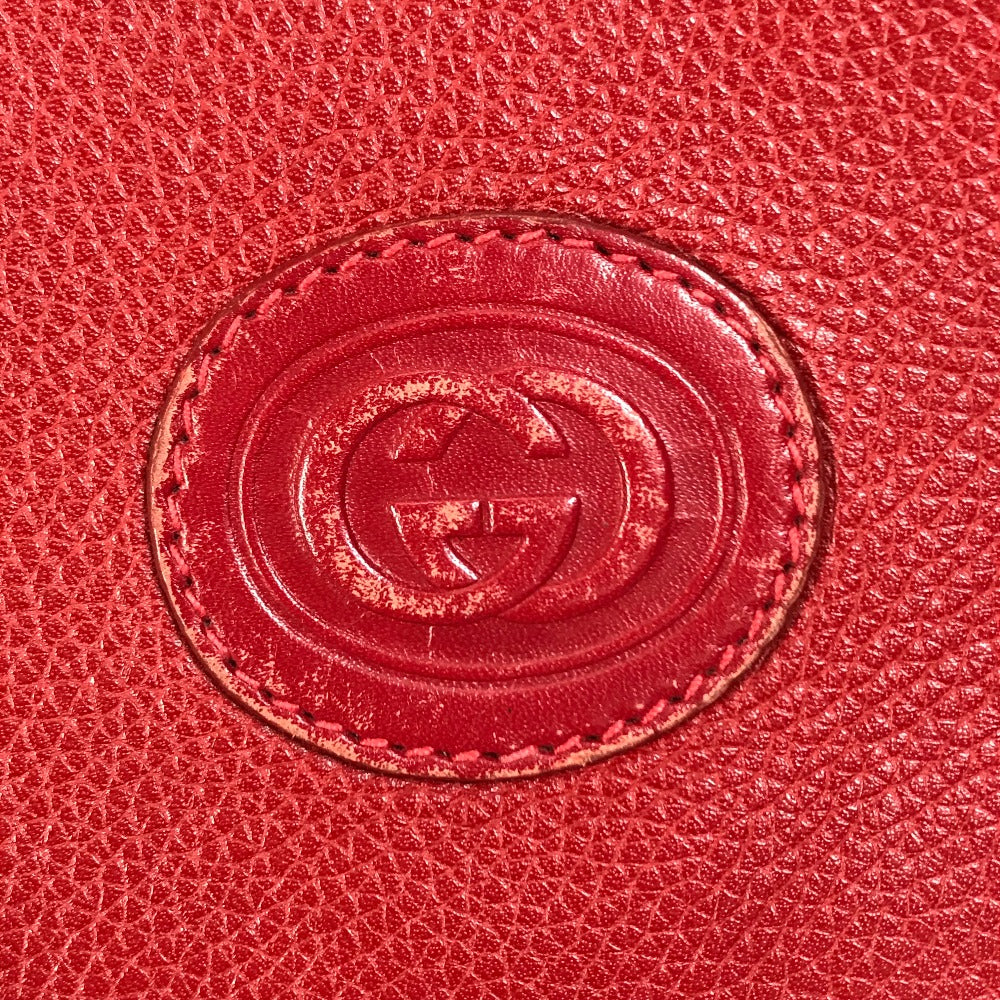 GUCCI Shoulder Bag 007.261.0107 leather Red Old Gucci Interlocking G mens Used Authentic