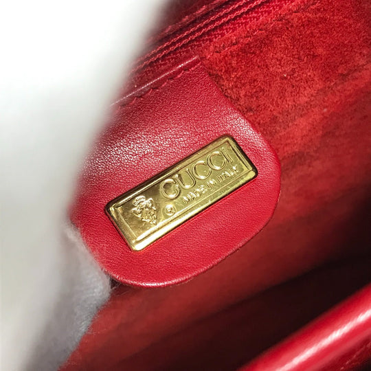 GUCCI Shoulder Bag 007.261.0107 leather Red Old Gucci Interlocking G mens Used Authentic
