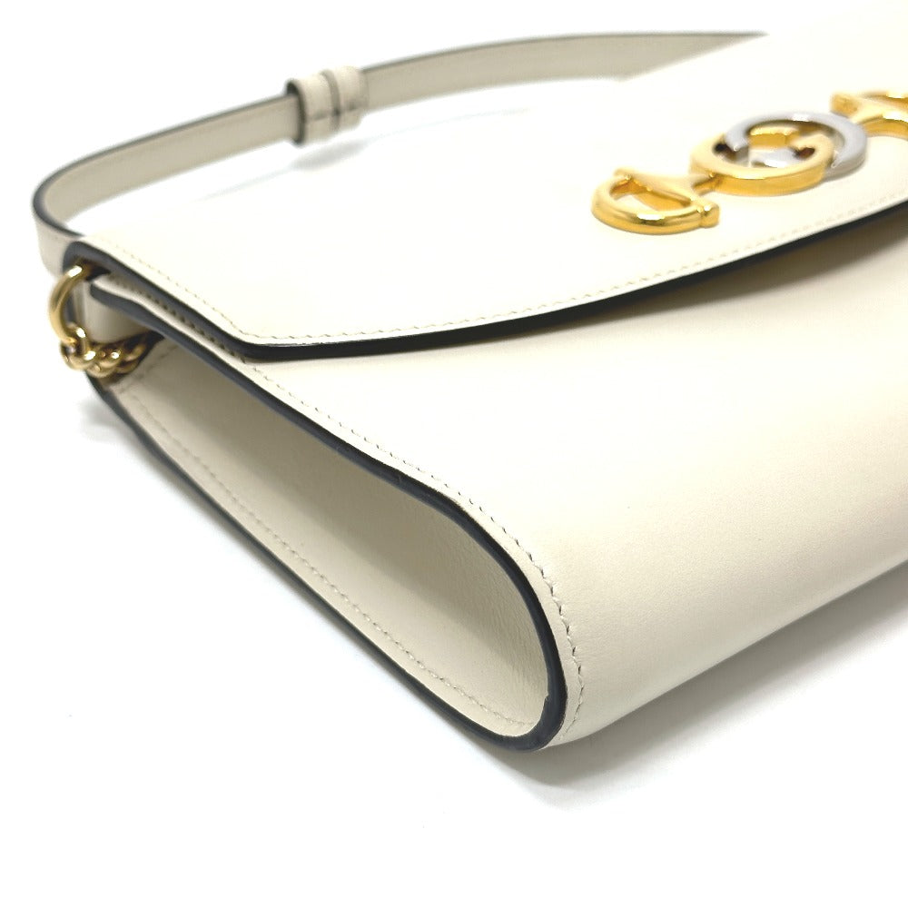 GUCCI Shoulder Bag 572375 leather off white Zumi bag Women Used Authentic