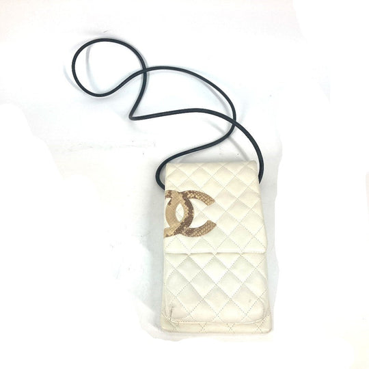 CHANEL Shoulder Bag leather white Cambon line CC COCO Mark Women Used Authentic