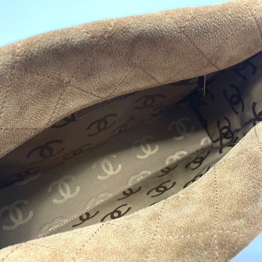 CHANEL Shoulder Bag suede Brown CC COCO Mark Matrasse Women Used Authentic