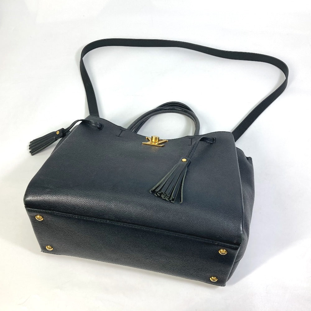 LOUIS VUITTON Tote Bag M54569 Calf leather black Rock meat Women Used Authentic