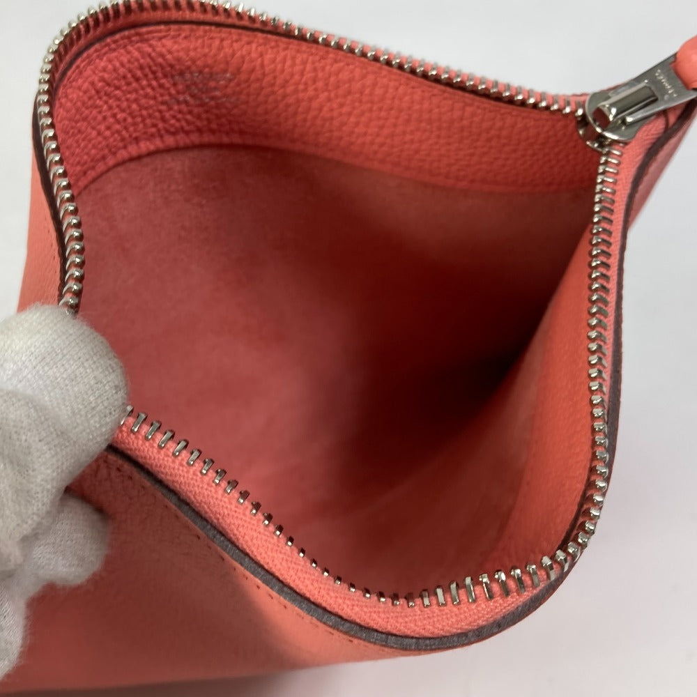 HERMES Pouch Togo pink Bazaar Mini PM Women Used Authentic
