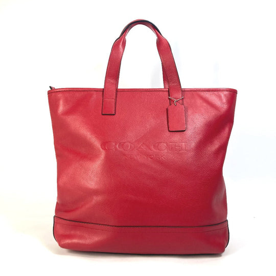 COACH Tote Bag F71699 leather Red Shoulder Bag Shoulder Bag logo Women Used Authentic