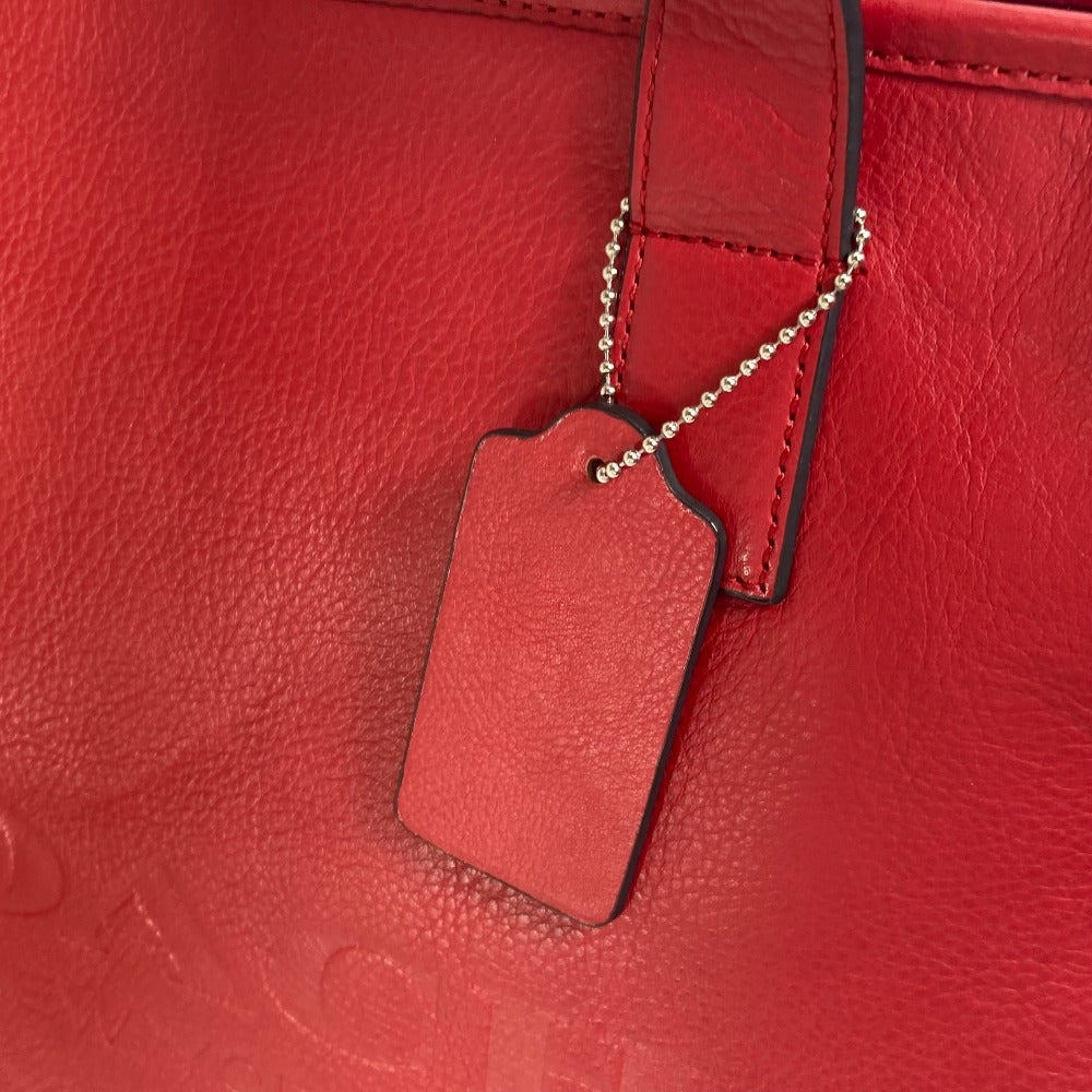 COACH Tote Bag F71699 leather Red Shoulder Bag Shoulder Bag logo Women Used Authentic