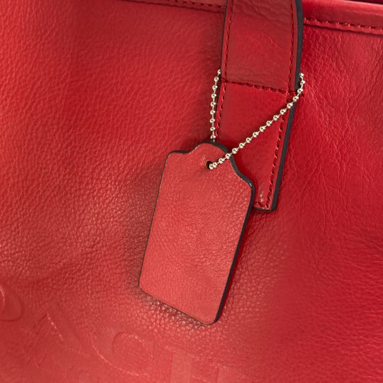 COACH Tote Bag F71699 leather Red Shoulder Bag Shoulder Bag logo Women Used Authentic
