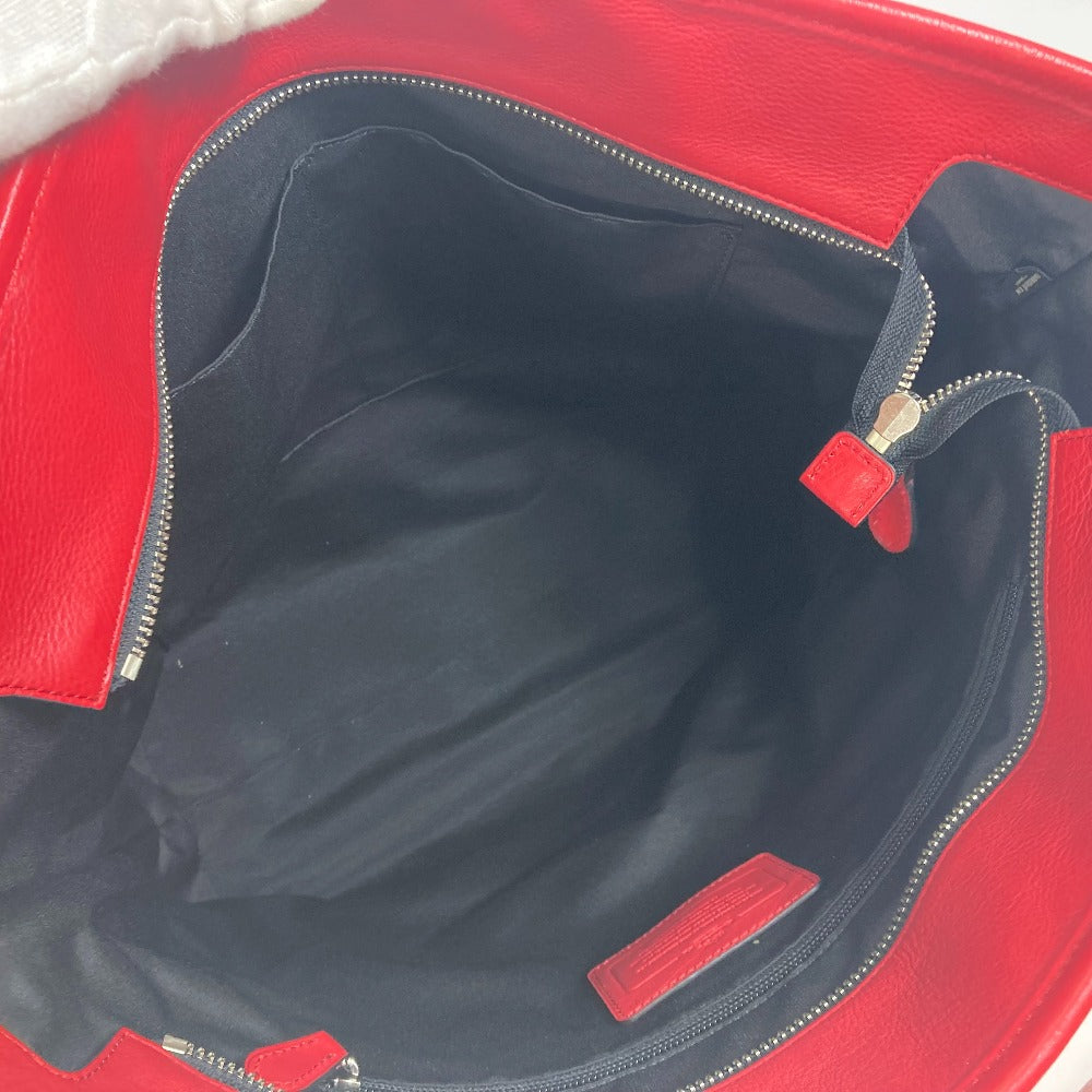 COACH Tote Bag F71699 leather Red Shoulder Bag Shoulder Bag logo Women Used Authentic