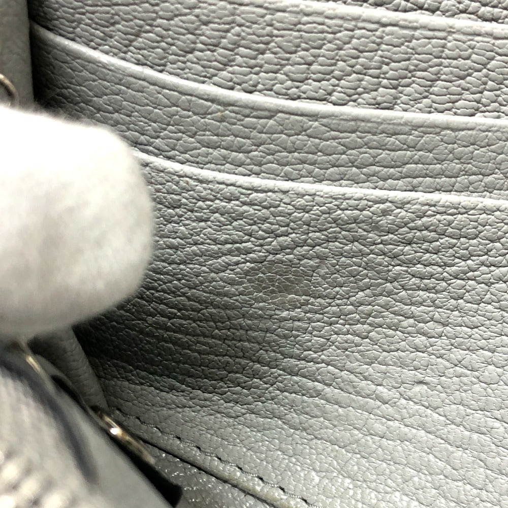 MIUMIU Long Wallet Purse 5MH109 leather gray logo Wallet