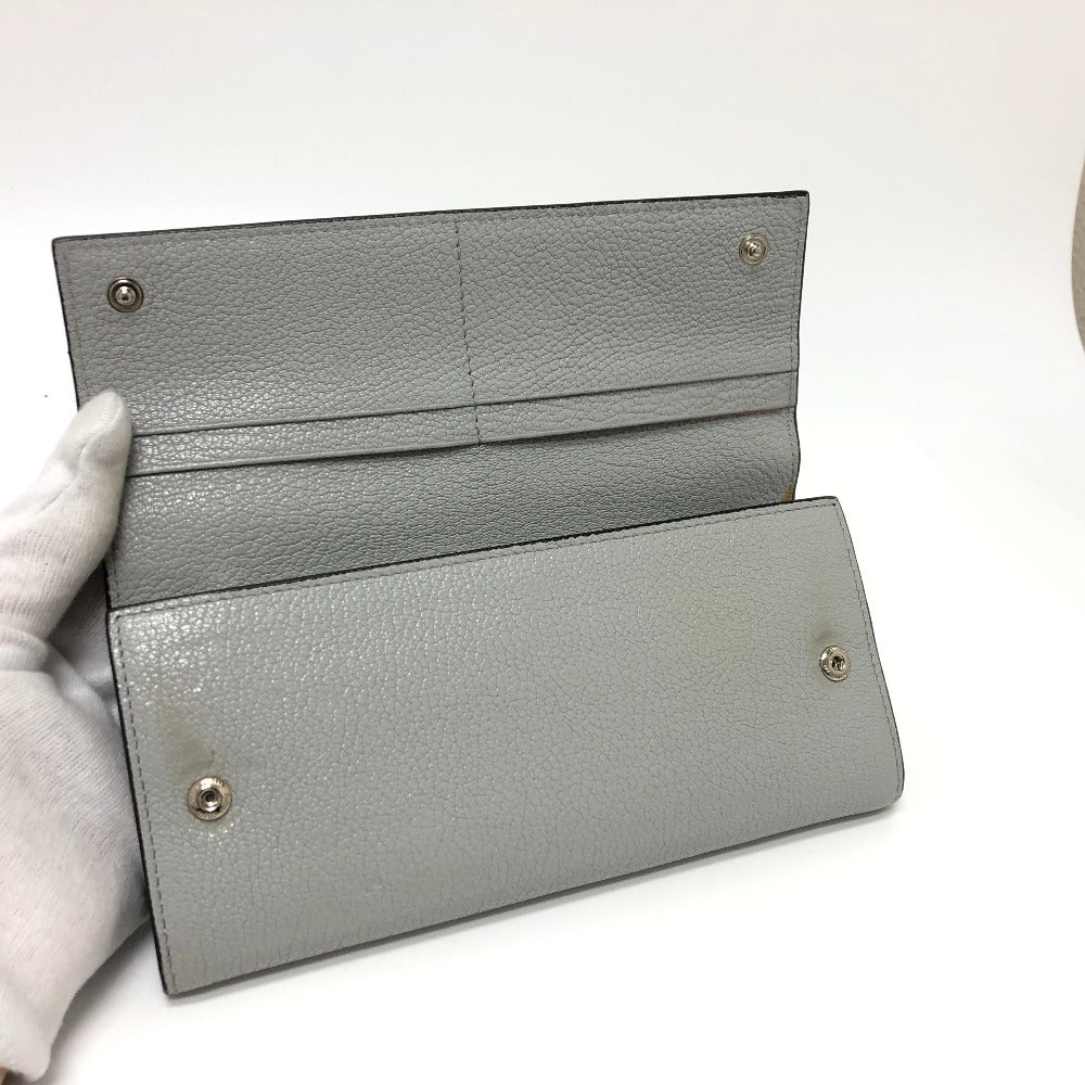 MIUMIU Long Wallet Purse 5MH109 leather gray logo Wallet