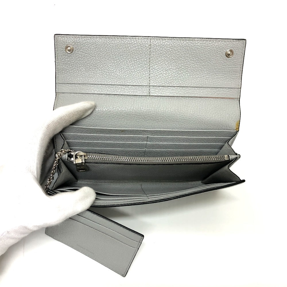 MIUMIU Long Wallet Purse 5MH109 leather gray logo Wallet