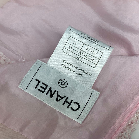 CHANEL skirt P22754 Nylon pink 04C COCO Mark CC Women 44 Used Authentic